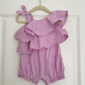 Habitual Easter Spring baby girl purple cotton ruffle bubble romper 12-18 months